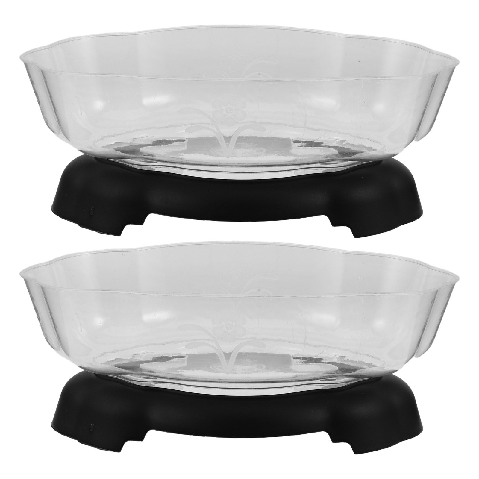 Hydroponic Grow Pod - 2Pcs Clear Lotus Bowl Planter Transparent