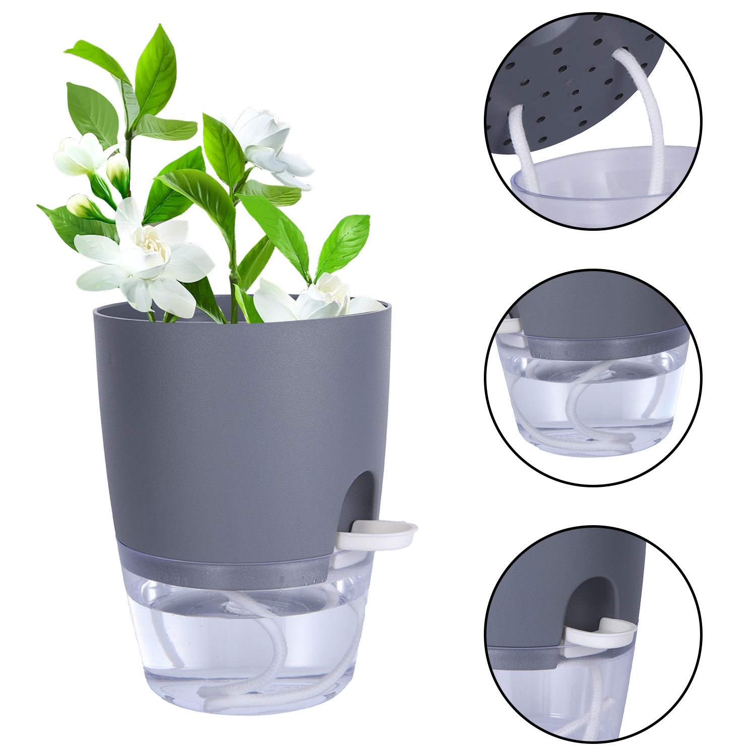 Hydroponic Grow Pod - 8.2/10.5/15.3/23.5cm Hydroponic Pot Self Watering Flower