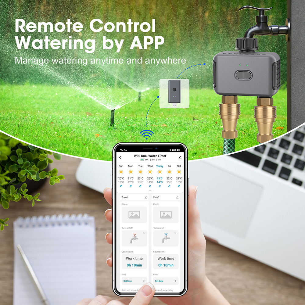 Tuya Smart Dual Water Timer Bl - огляд і ціна Smart Garden Water Timer