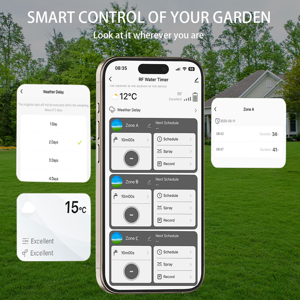 Tuya Wifi+RF433 3-outlet water - огляд і ціна Smart Garden Water Timer